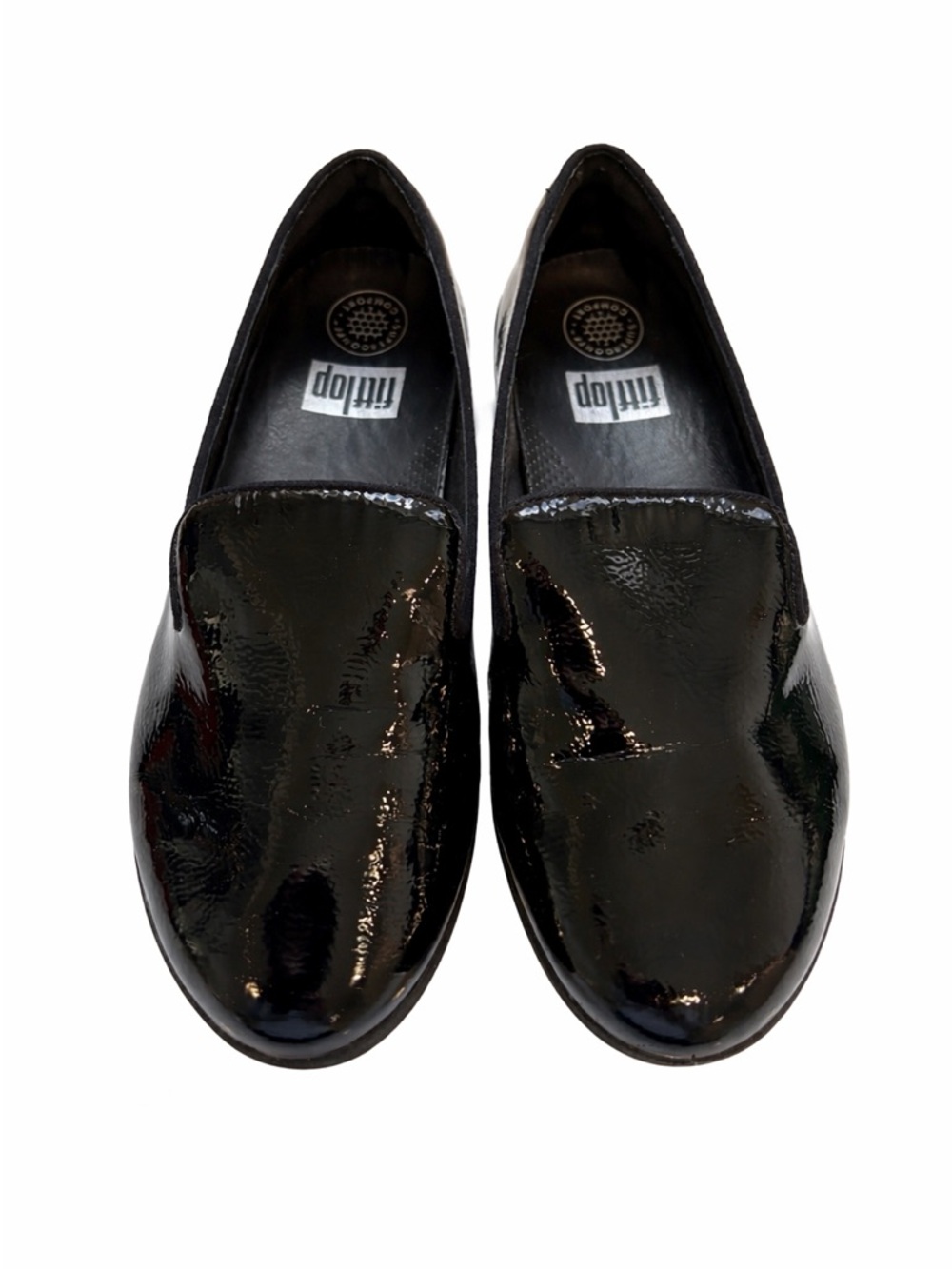 FitFlop Patent Loafers – Black – Size 8.5 – SupercomFF ✨